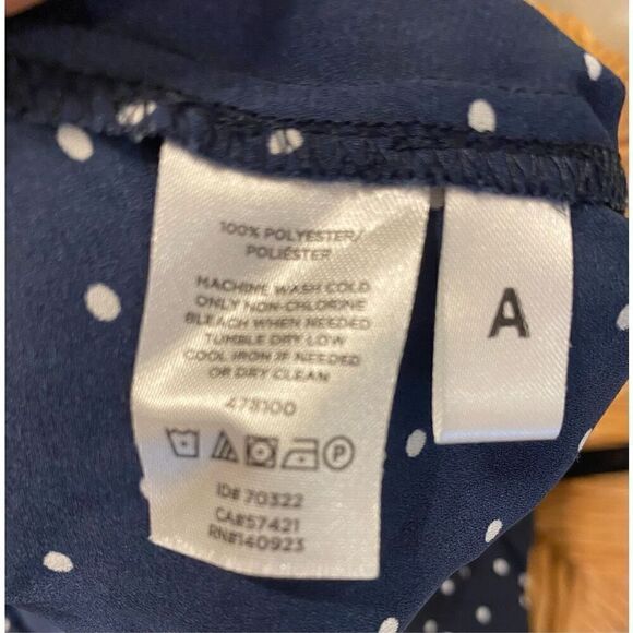 Ann Taylor LOFT Navy Blue & Polka Dot Tunic.  Size L. - Picture 4 of 6